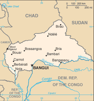 Karte Zentralafrikanische Republik